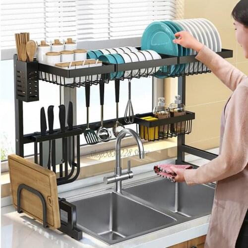 Kitchen sink rack tableware chopsticks drain bowl rack countertop pool storage rack home dishwashing sink drain rack