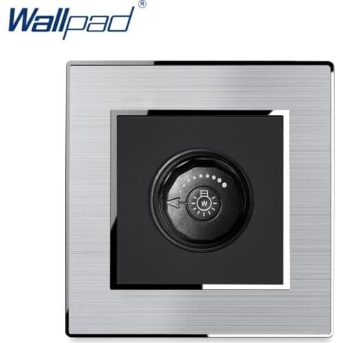 LED Dimmer Light Switch Knob Button Stainless Steel Panel With Silver Border Wallpad Push Button Wall Switch AC110-250V