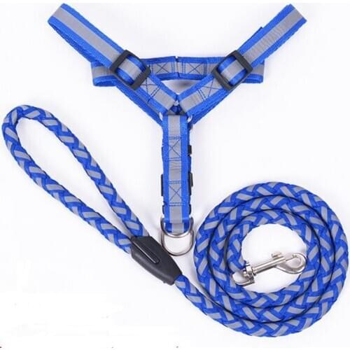 Reflective Dog Harness leash Vest Small Medium Pet Dog Training Vest Nylon Chest strap traction dog collar walking night safety