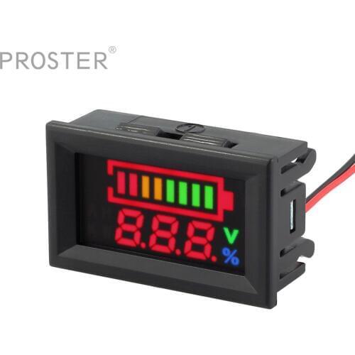 Proster for 12V Lead Battery Indicator Battery Capacity LED Tester Voltmeter Charge Level Indicator Lead Monitor
