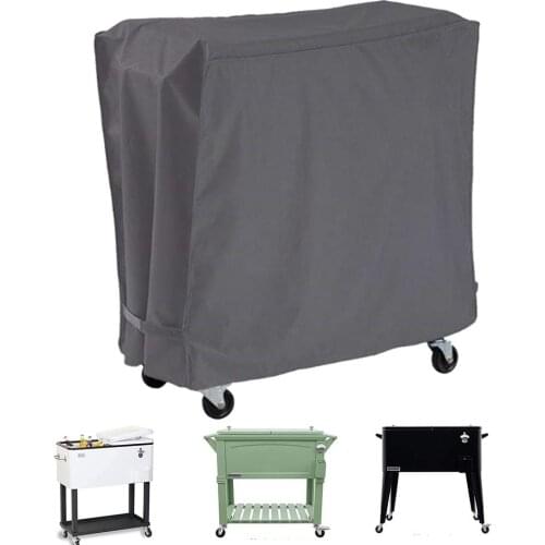86x48x79cm Cooler Cart Cover Waterproof Outdoor Beverage Cart Protector Durable Heavy-Duty Refrigerator Car Cover