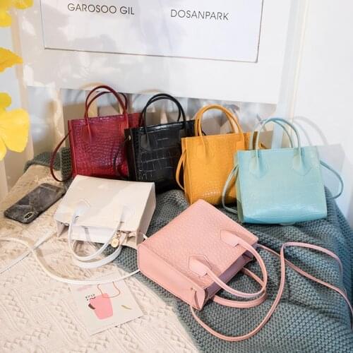2 Pieces Fashion Women Crocodile Pattern Small Crossbody Handbags Classic Solid Style MINI Shoulder Bag Totes Purses