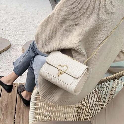 Vintage Women Messenger Bags Small Retro Crossbody Shoulder Bags Fashion Heart Shape Genuine Leather Clutch Ladies Handbags