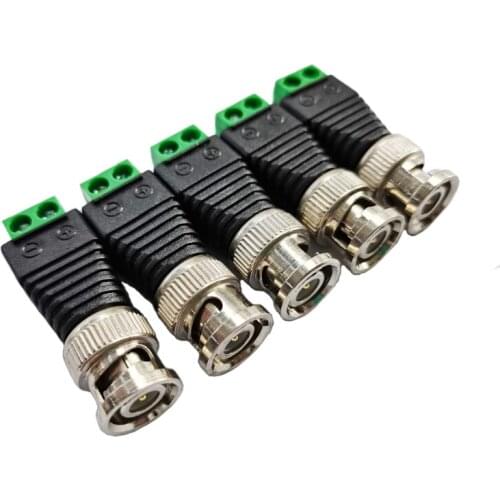 NCHTEK BNC Male to AV Terminals PLUG CCTV Connector Adapter / Free shipping/10PCS