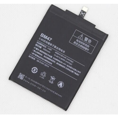2pcs/lot 4100mAh BM47 Mobile Phone Battery For Xiaomi Redmi 3 3S 3X 4X Redmi3 Pro Hongmi Redrice 3s BM47 internal Phone Battery