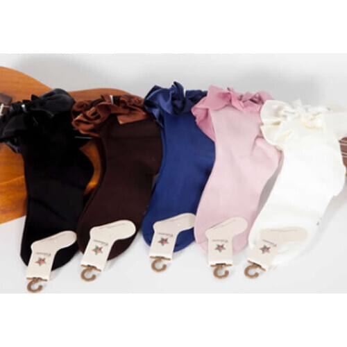 2019 children girl socks big pure pigment color princess socks girl satin lace cotton wedding dacking party socks kids infant