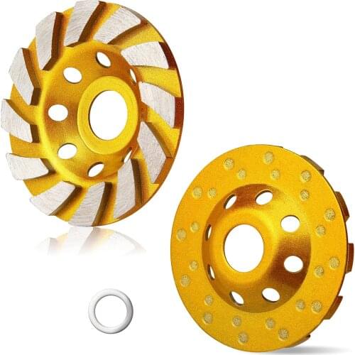 4 Inch Concrete Turbo Diamond Grinding Cup Wheel 12 Segs Heavy Duty Angle Grinder Wheels for Angle Grinder