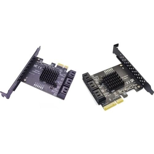 6Gbps SATA 3.0 to PCI-E Controller Card 6 Ports SATAIII PCIe Expansion Card PCI Express Adapter Converter