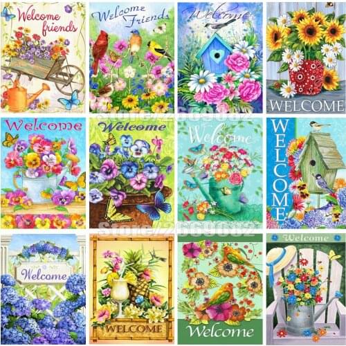 Diamond Painting Full Square Welcom Diamond Art Rhinestones Home Decor Gift Diy 5d Embroidery Sale Cross Stitch TT1312