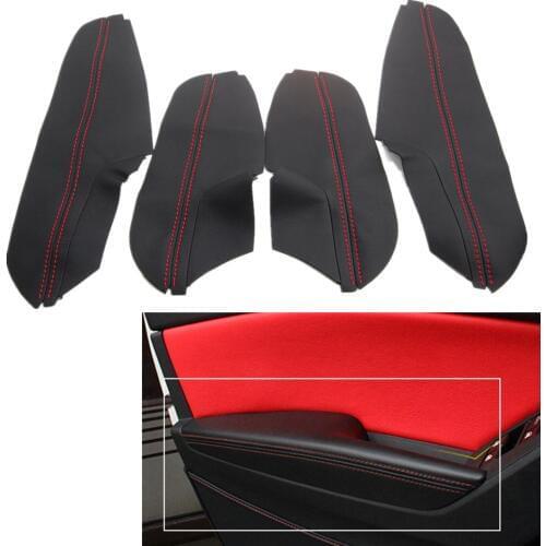 Auto PU Door Armrest + Door Panel Surface Cover Trim Anti-collision Protector Car Cover For Mazda Axela M3 2014-2016 Car Styling