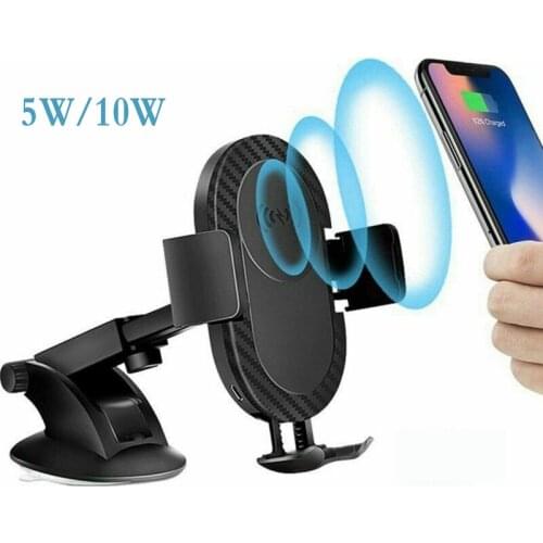 5W/10W Car Qi Wireless Charger, Car Suction Cup + Air Vent Mount Phone Holder, Automatic Clamping For IPhone Samsung Universial