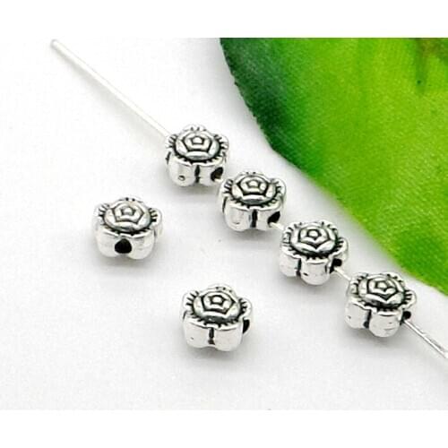 Free Shipping Wholesale 300Pcs Tibetan Silver Tone Spacer beads Jewelry Craft DIY 7x4mm