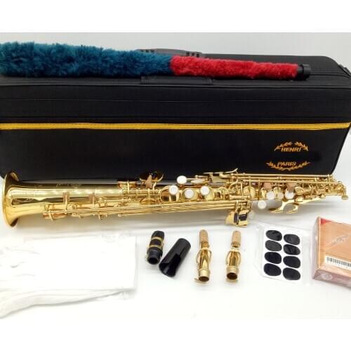 Brand MFC Soprano Saxophone 803 Gold Lacquer B-flat Soprano Sax 80III With Case Mouthpiece Reeds Neck