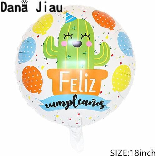 DanaJiau FELIZ cactus balloon green desert plant global tropic plant aluminum foil Balloons Birthday Party Decorations wholesale