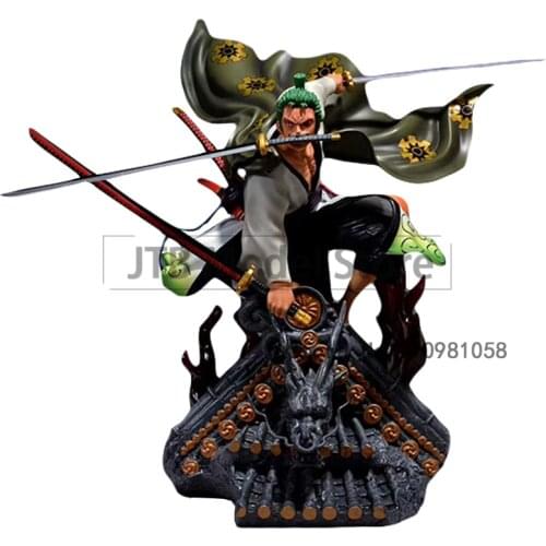 One Piece Figure Anime Roronoa Zoro Figma Kimono 15 Inch ABS Statue Gift Collectible Battle Model Collection Pirate Hunter Toys