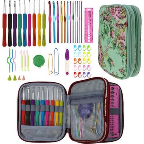 KOKNIT Crochet Knitting Needles Soft Grip Crochet Hooks Needles Set Scissors Ruler Sewing Accessories For Women Christmas Gift