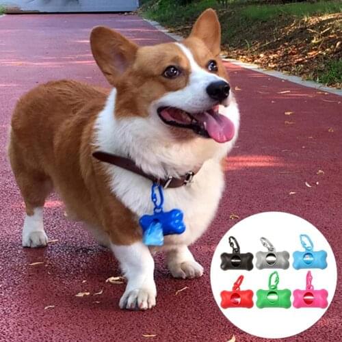 Storage Container Bone Shaped Easy to Carry Plastic Pet Waste Bags for Outdoor Dog Supplies Pet Products Home Garden