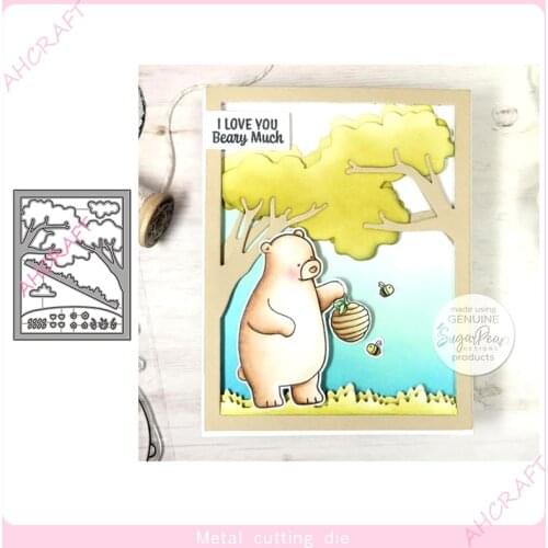 Forest Background Frame Metal Cutting Dies for DIY Scrapbooking Photo Album Decorative Embossing Paper Card Crafts Die 2021