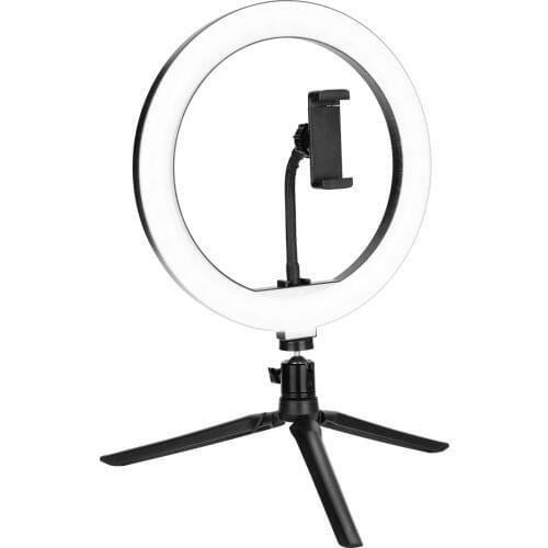 Mini LED Desktop Video Ring Light Selfie Lamp with Tripod Stand USB Plug for YouTube Tik Tok Live Photo Photography Studio