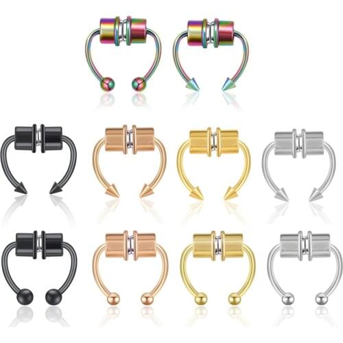 Fashion personality European and American style magnet fake nose ring versatile exaggerated personality piercing jewelry