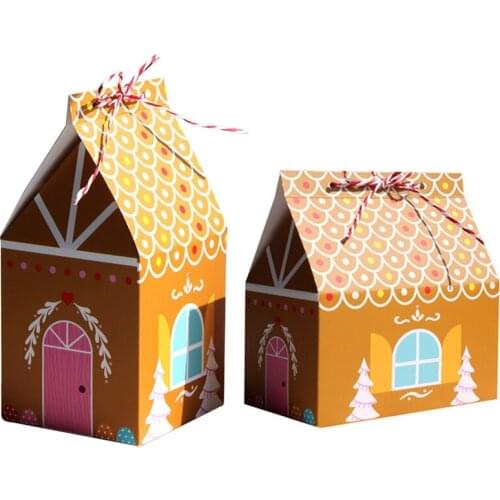 Fashionhouse Shape Biscuit Bag Packing Box Wedding Birthday Party Decoration Christmas Gift Box 15 PCS