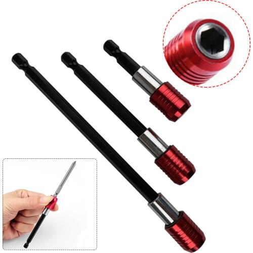 60mm/100mm/150mm Quick Release Locking Socket Extension Bar Rod Set Kits 1/4 Inch Hex Shank Holder Drill Bits