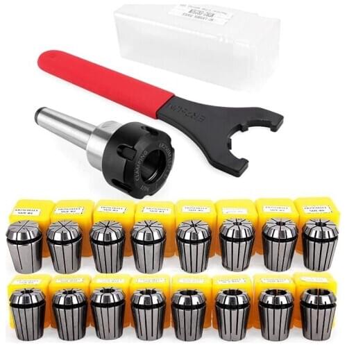 ER25 Collet Set Chuck with MT2 ER25 M10 Motor Extension Rod, CNC Engraving Machine or Milling Lathe Tool