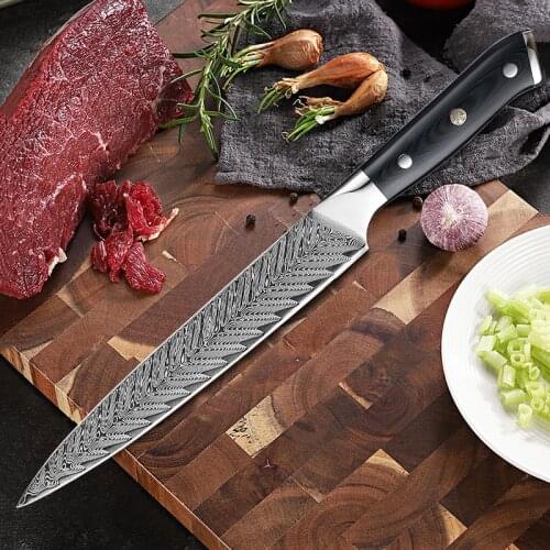 8 Inch Damascus Chef Knife Japanese AUS-10 Super Steel 67Layer Damascus Steel Professional Chefs Knife Kitchen Cooking Cutlery