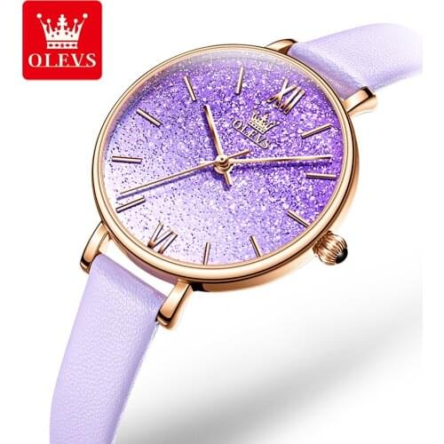 OLEVS Fashion Dyeing Colors Watches Bracelet Wrap Gift Luxury Casual Quartz Women Wristwatches Ladies Dress Clock Dropshopping