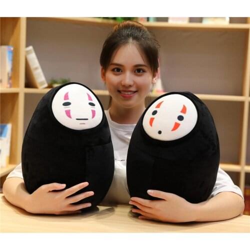 38cm Japan Anime Spirited Away Faceless Man No Face Plush Pillow No Face Ghost Kaonashi Stuffed Plush Toys Doll for Kids Gift