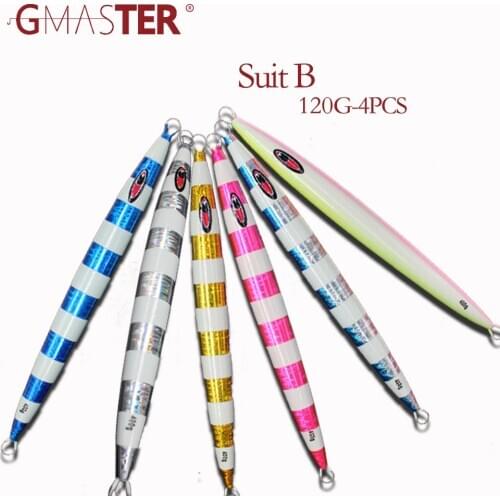 GMASTER Slow suit Jigging Lure 120g four differenct suits Lead jig strong glow and Japan laser artificial Fishing Lure