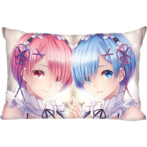 Custom RE Zero Pillow Cover Rectangle Zippered Classic Fashion 50X75cm Two sided Prints Pillow Case