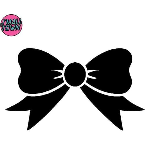 Small Town 16.5cm*9.8cm Cute Bow Tie Fashion Vinyl Car-Styling Car Sticker Black/Silver S3-5587