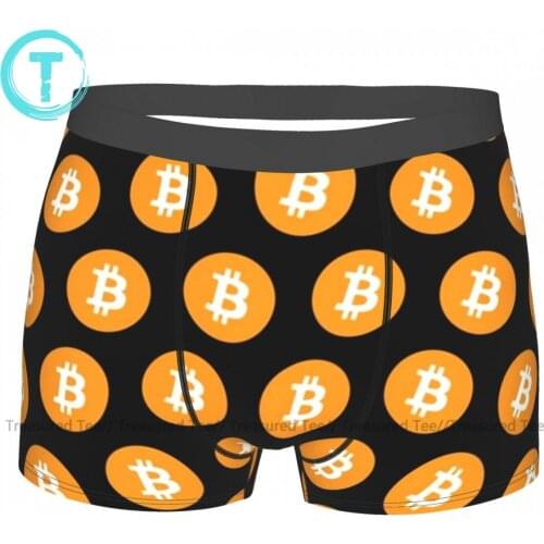 Bitcoin Underwear Breathable Hot Print Trunk Polyester Sublimation Men Boxer Brief