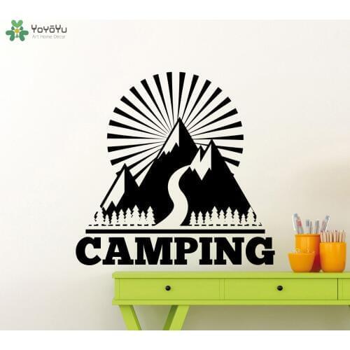 Camping Wall Decal Sports Mountain Pattern Tourism Vinyl Wall Stickers Livingroom Special Design Home Decor Interior Mural SY324