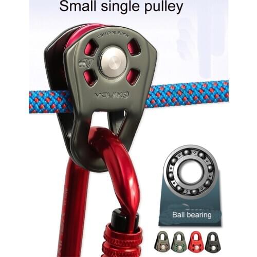 Reinforced small single pulley outdoor aerial ropeway rock climbing crossing pulley