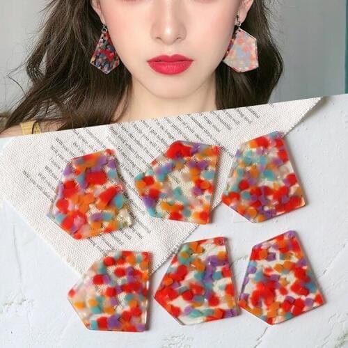 10 PCS 37mm Fashion Style Wave Point Resin Pendant Earrings Accessories DIY Jewelry Findings