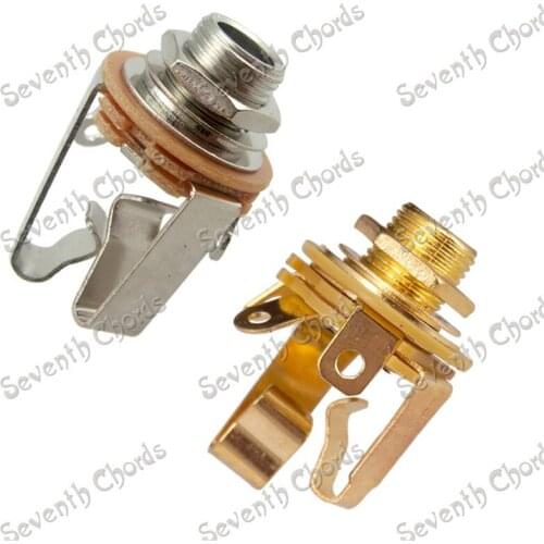 2 Pcs 1/4" Stereo Jack Input Plug Socket For Electric Guitar Bass Active Pickup output 6.35mm Guitar Accessories