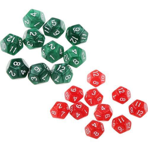 20 Pieces 12-Sided Dices Family D12 D&D for Table Game Role Play