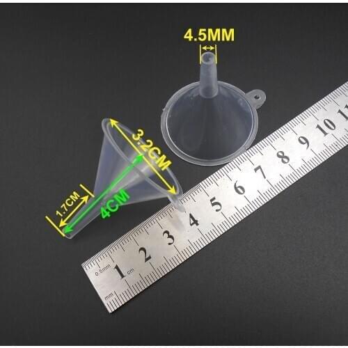 20Pcs 32MM PP Plastic Repackaging Small Filling Funnel 4.5MM Spout For Atomiser Perfume Bottle Height 4CM Narrow Neck *FD404X20