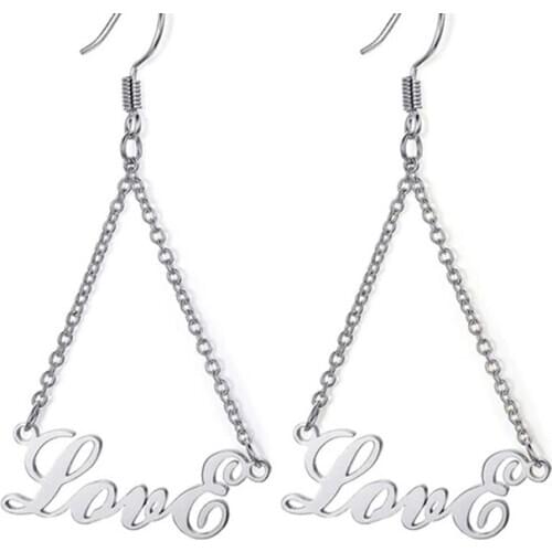 2020 Female Stainless Steel Custom Name Earrings Temperament Letter Earrings Handmade Jewelry Party Exquisite Fashion Gift DIY