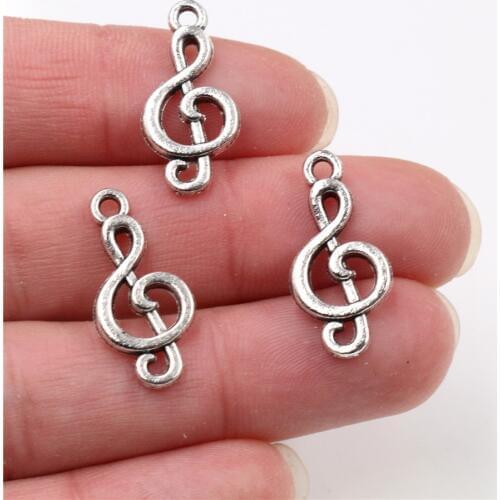 23x11mm 20pcs/lot Antique Silver Plated Music Handmade Charms Pendant:DIY for bracelet necklace-Q4-47
