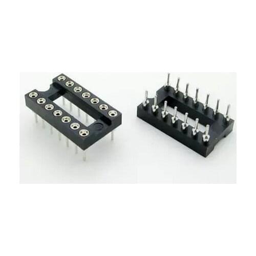 34PCS/LOT Round hole DIP-14P socket IC socket 14P chip base integrated circuit socket