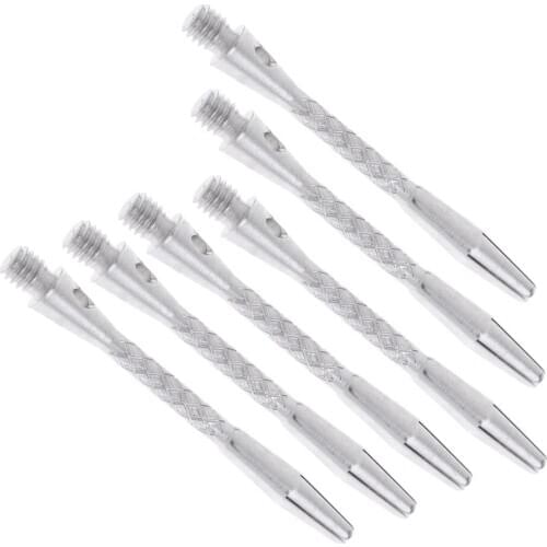 6 Pieces 54mm 2BA Anodised Aluminium Shafts Stems Thread Design Silver