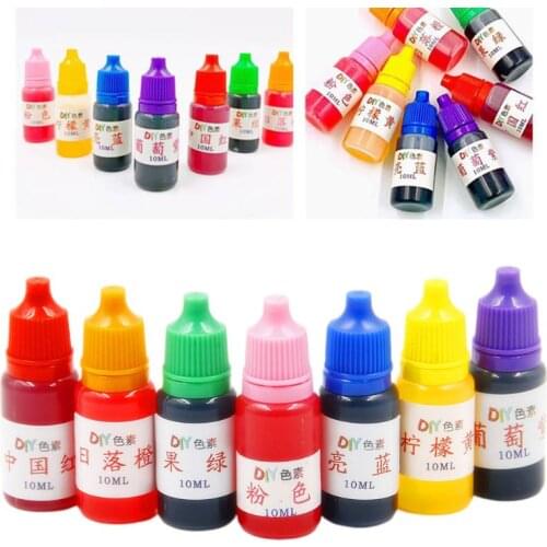 7Pcs/Set 10ml Food Grade Dyeing Pigment Slime Crystal Mud Colorant Epoxy Crystal DIY Hand-Made Jewelry Accessories Drop Ship