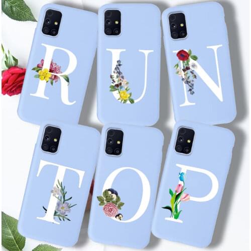 For Samsung Galaxy M21 M30S M31 M31S Case Back Cover Silicone Bumper TPU Alphabe Letter Custom For Samsung M 21 31 30S 31S Case