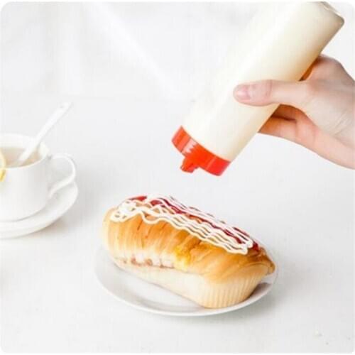 Condiment Dispenser Ketchup Mustard Kitchen Accessories 4-Hole Plastic Salad Dressing Squeeze Bottle
