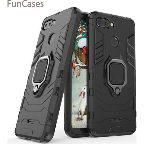For Xiaomi Redmi 6 Case Cover Silicone TPU and Hard PC Ultra Luxury Armor Shockproof Metal Ring Holder Case for Xiaomi Redmi 6