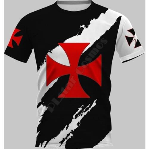 Knights Templar 3D Printed T shirts Women For men Summer Casual Tees Short Sleeve T-shirts Short Sleeve Style-12