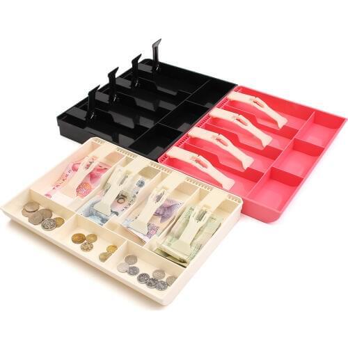 12.6x9.6x13.7 Inch Money Cash Coin Register Insert Tray Replacement Cashier Drawer Storage Register Tray Box Classify Store